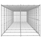 vidaXL Outdoor-Hundezwinger mit Überdachung Verzinkter Stahl 24,2 m²