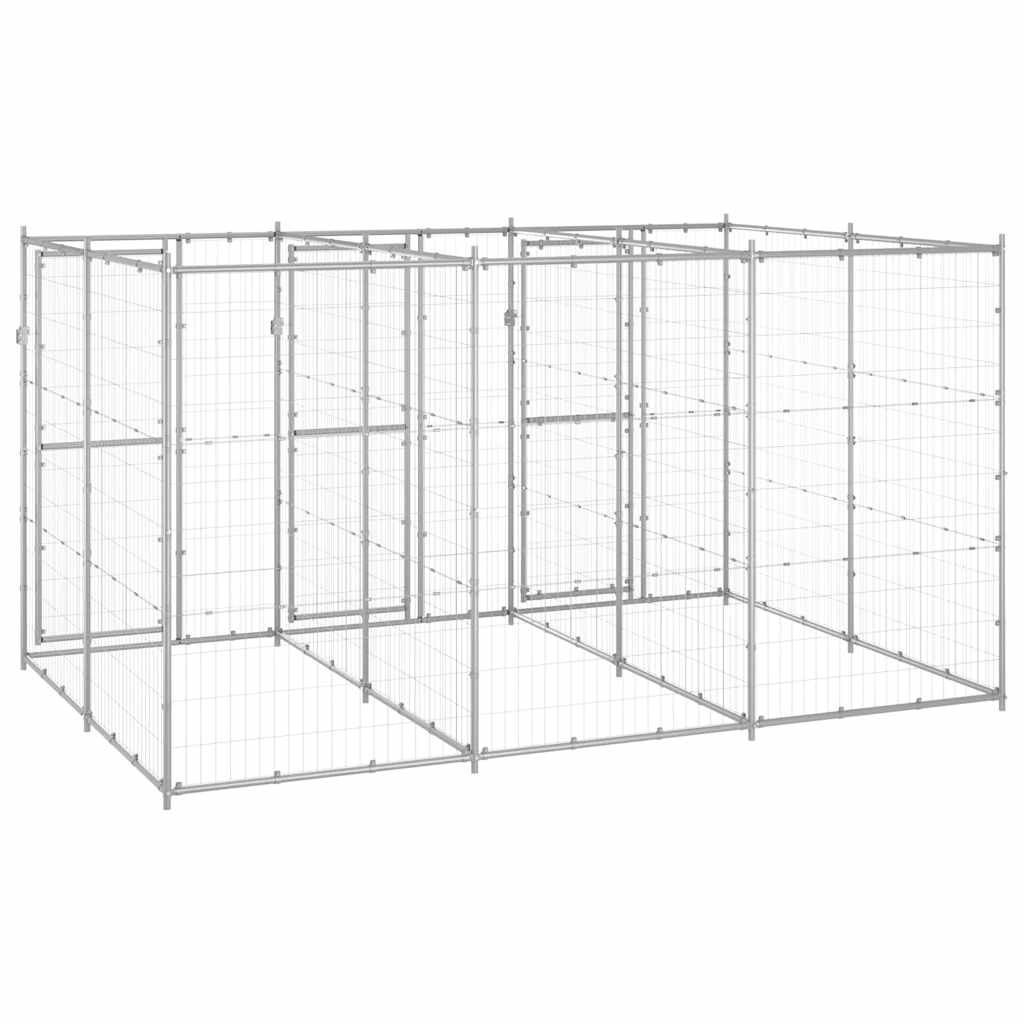 vidaXL Outdoor-Hundezwinger Verzinkter Stahl 7,26 m²