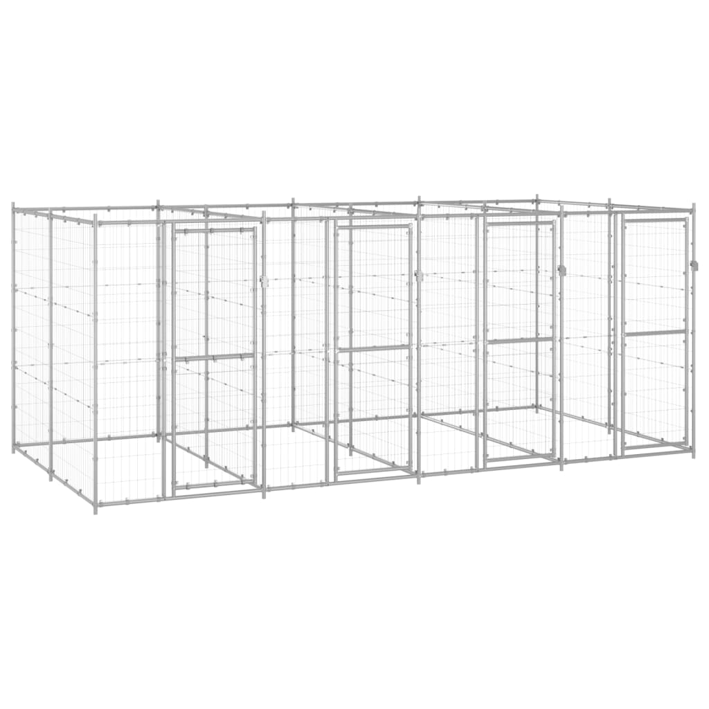 vidaXL Outdoor-Hundezwinger Verzinkter Stahl 9,68 m²
