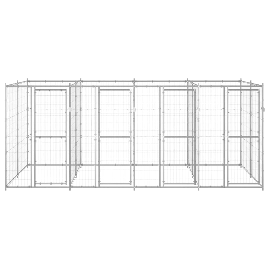 vidaXL Outdoor-Hundezwinger Verzinkter Stahl 9,68 m²