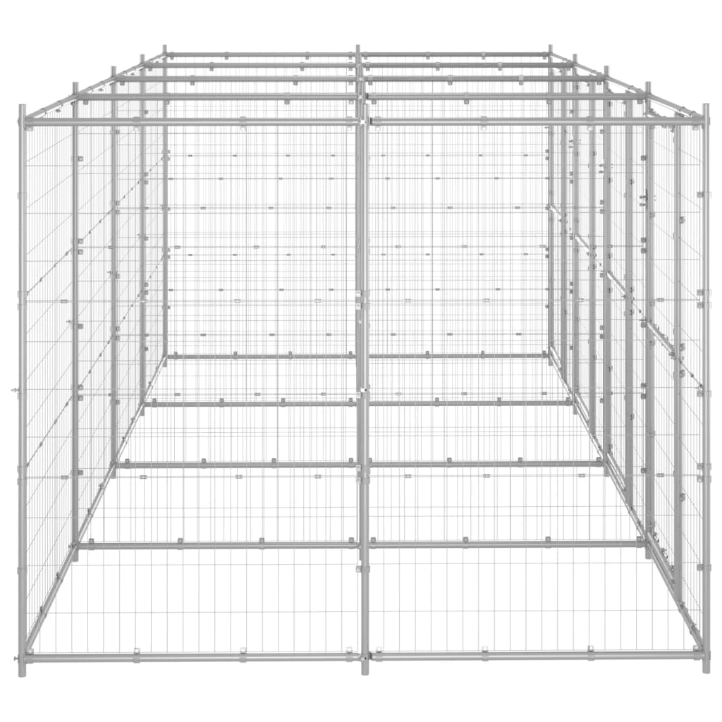 vidaXL Outdoor-Hundezwinger Verzinkter Stahl 9,68 m²