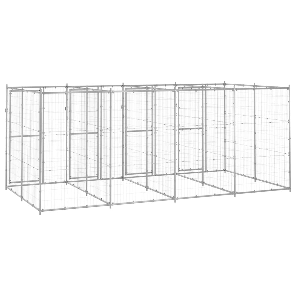vidaXL Outdoor-Hundezwinger Verzinkter Stahl 9,68 m²