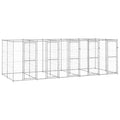 vidaXL Outdoor-Hundezwinger Verzinkter Stahl 12,1 m²