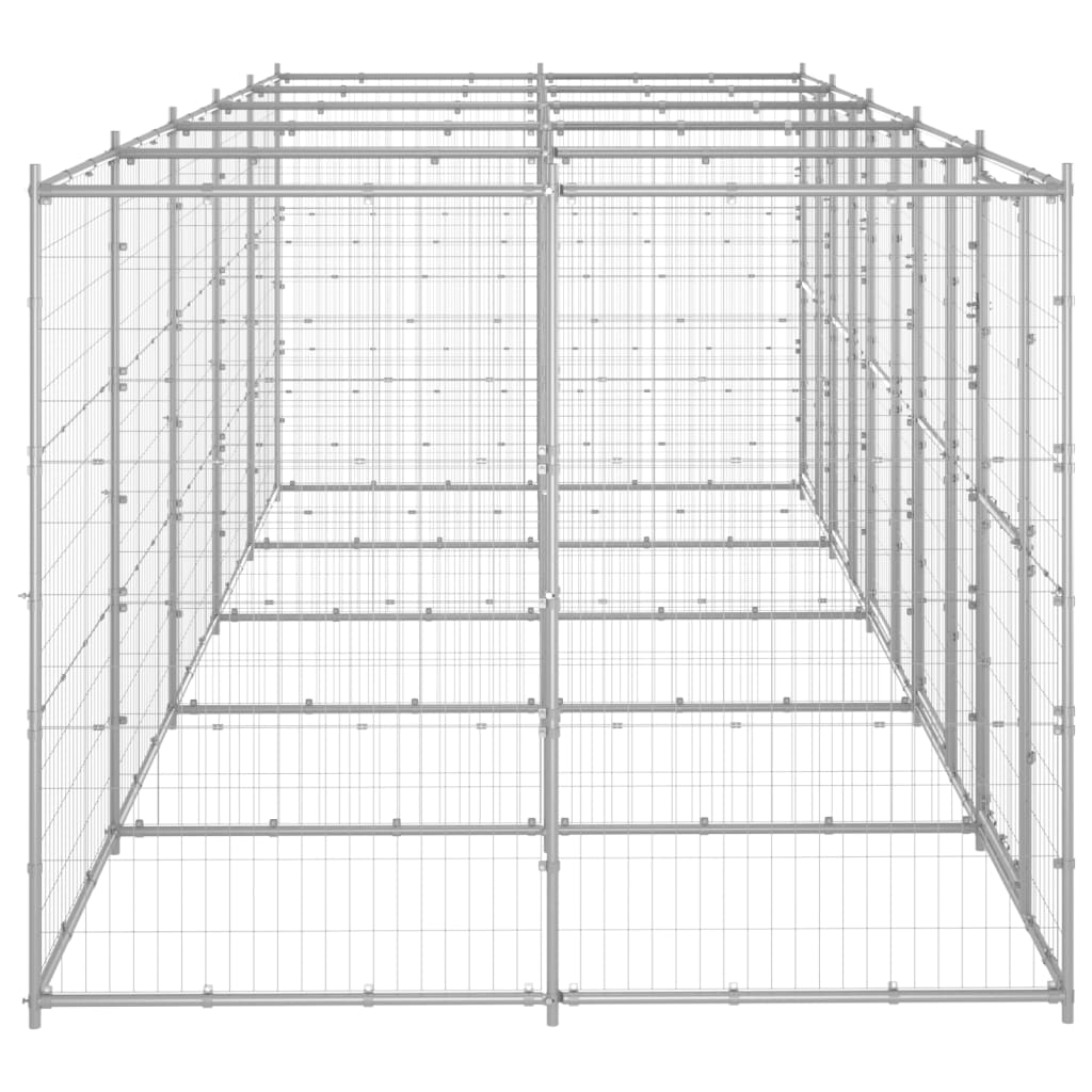vidaXL Outdoor-Hundezwinger Verzinkter Stahl 12,1 m²