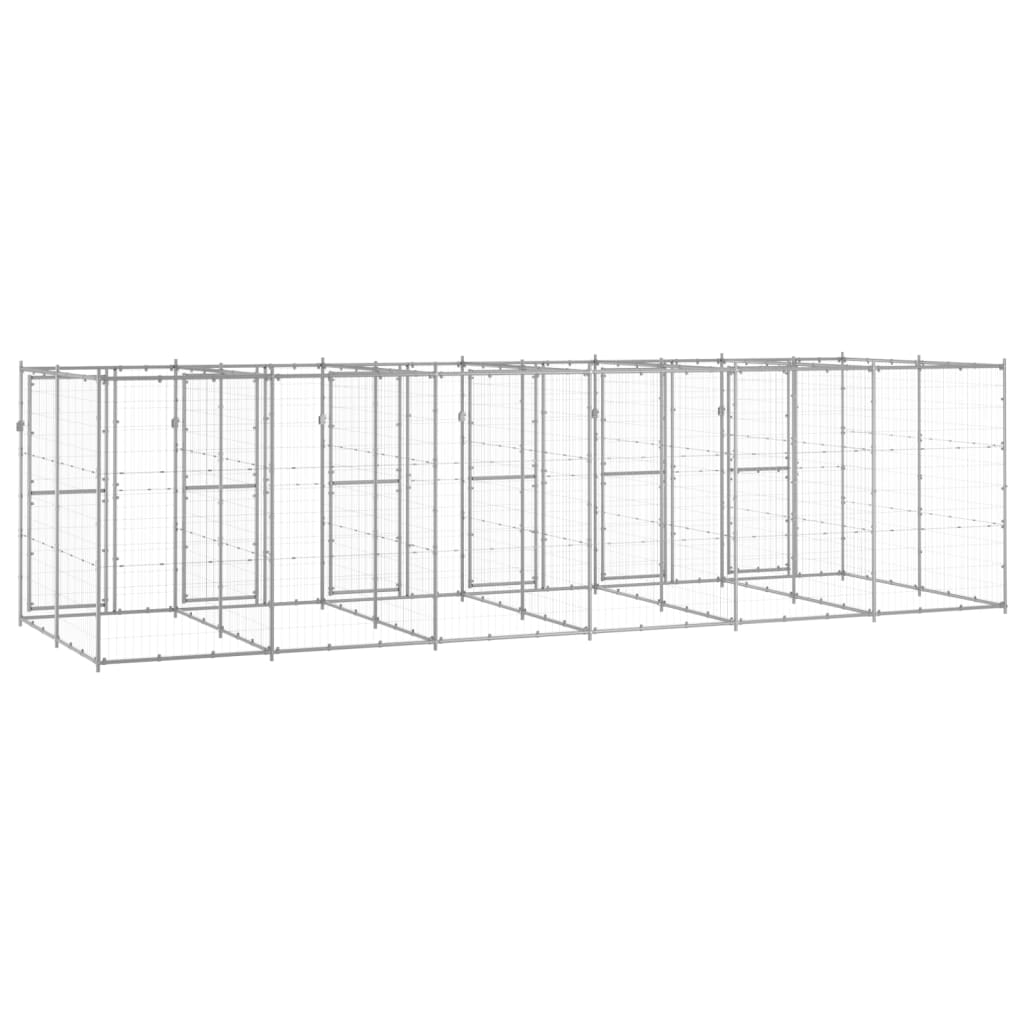 vidaXL Outdoor-Hundezwinger Verzinkter Stahl 14,52 m²