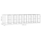 vidaXL Outdoor-Hundezwinger Verzinkter Stahl 16,94 m²