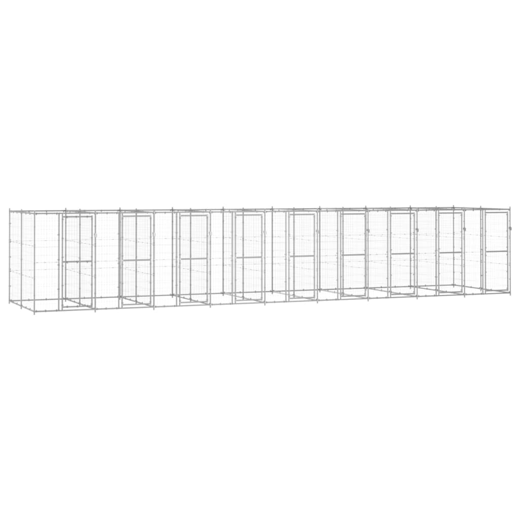 vidaXL Outdoor-Hundezwinger Verzinkter Stahl 21,78 m²