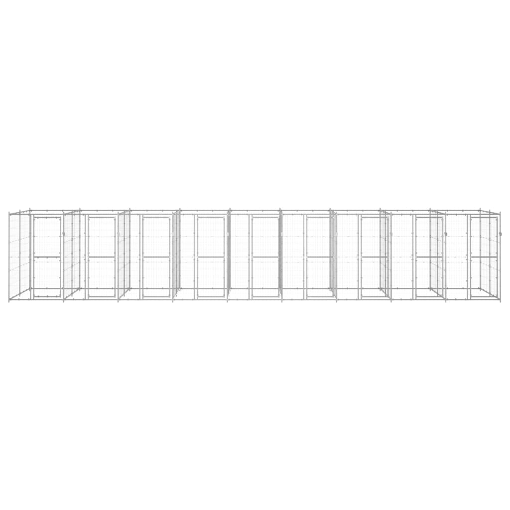 vidaXL Outdoor-Hundezwinger Verzinkter Stahl 21,78 m²