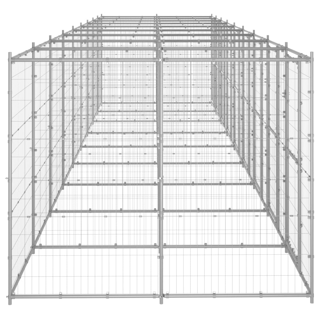 vidaXL Outdoor-Hundezwinger Verzinkter Stahl 21,78 m²