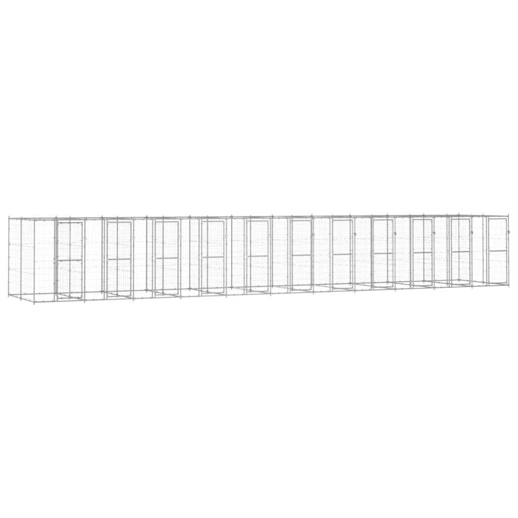 vidaXL Outdoor-Hundezwinger Verzinkter Stahl 26,62 m²
