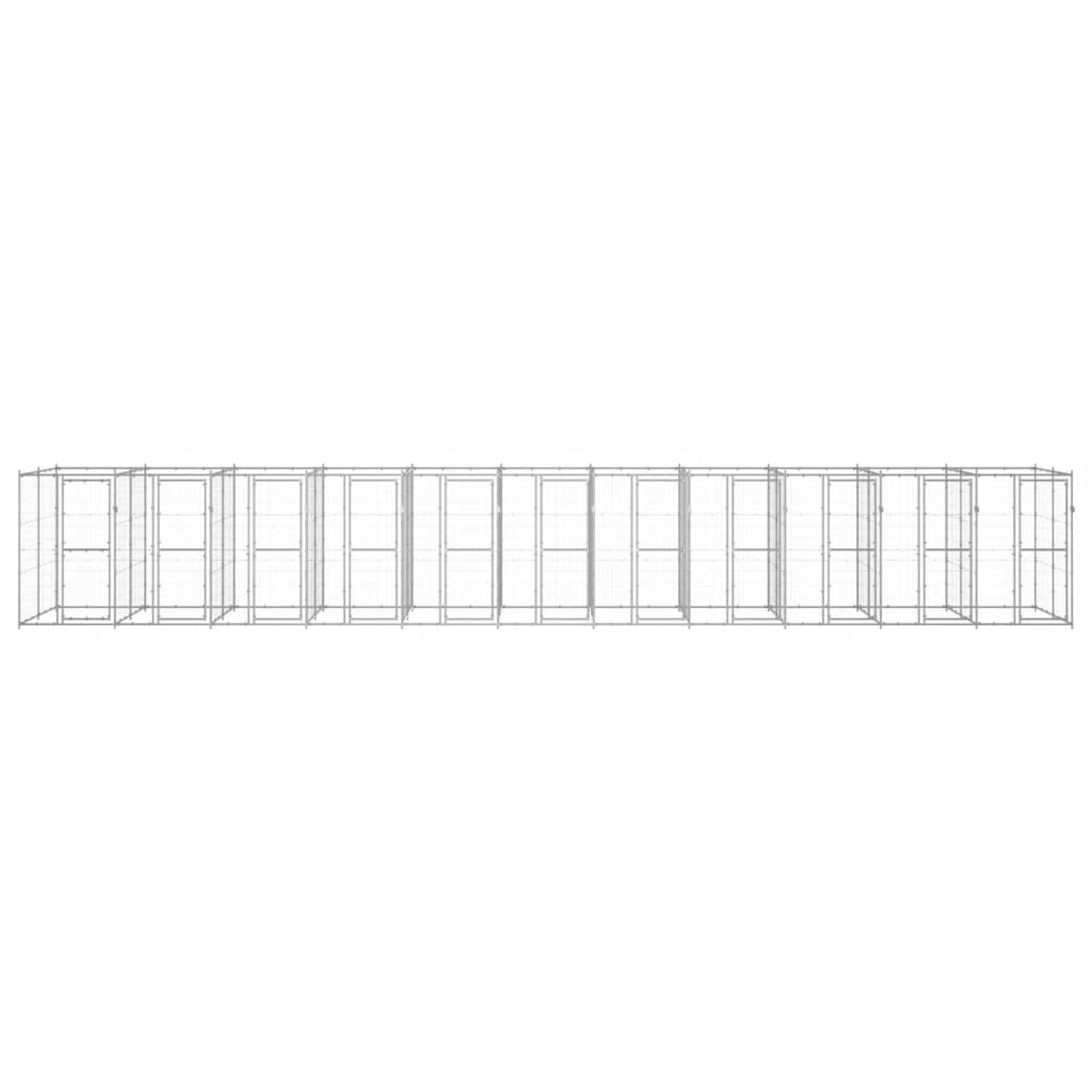 vidaXL Outdoor-Hundezwinger Verzinkter Stahl 26,62 m²