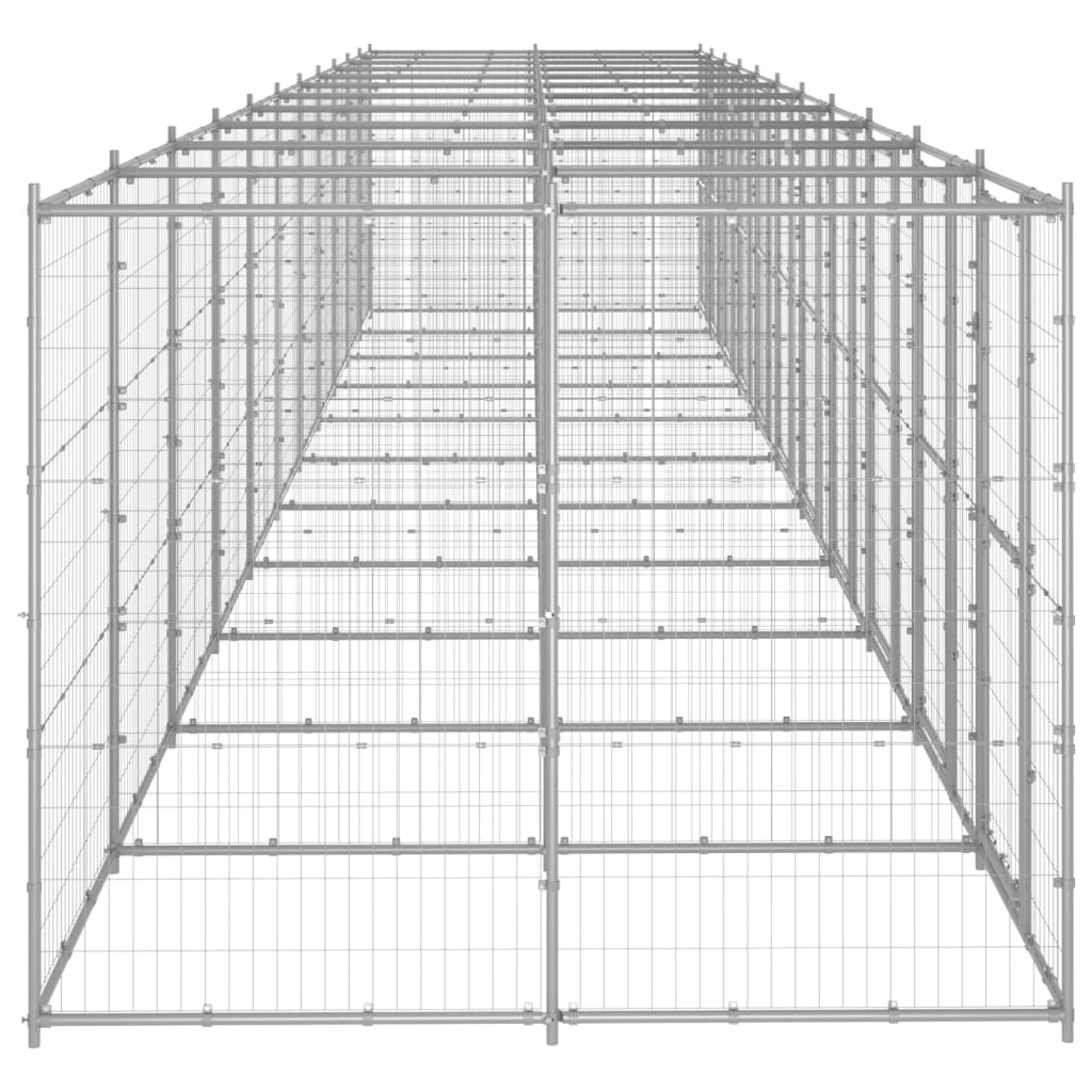 vidaXL Outdoor-Hundezwinger Verzinkter Stahl 26,62 m²