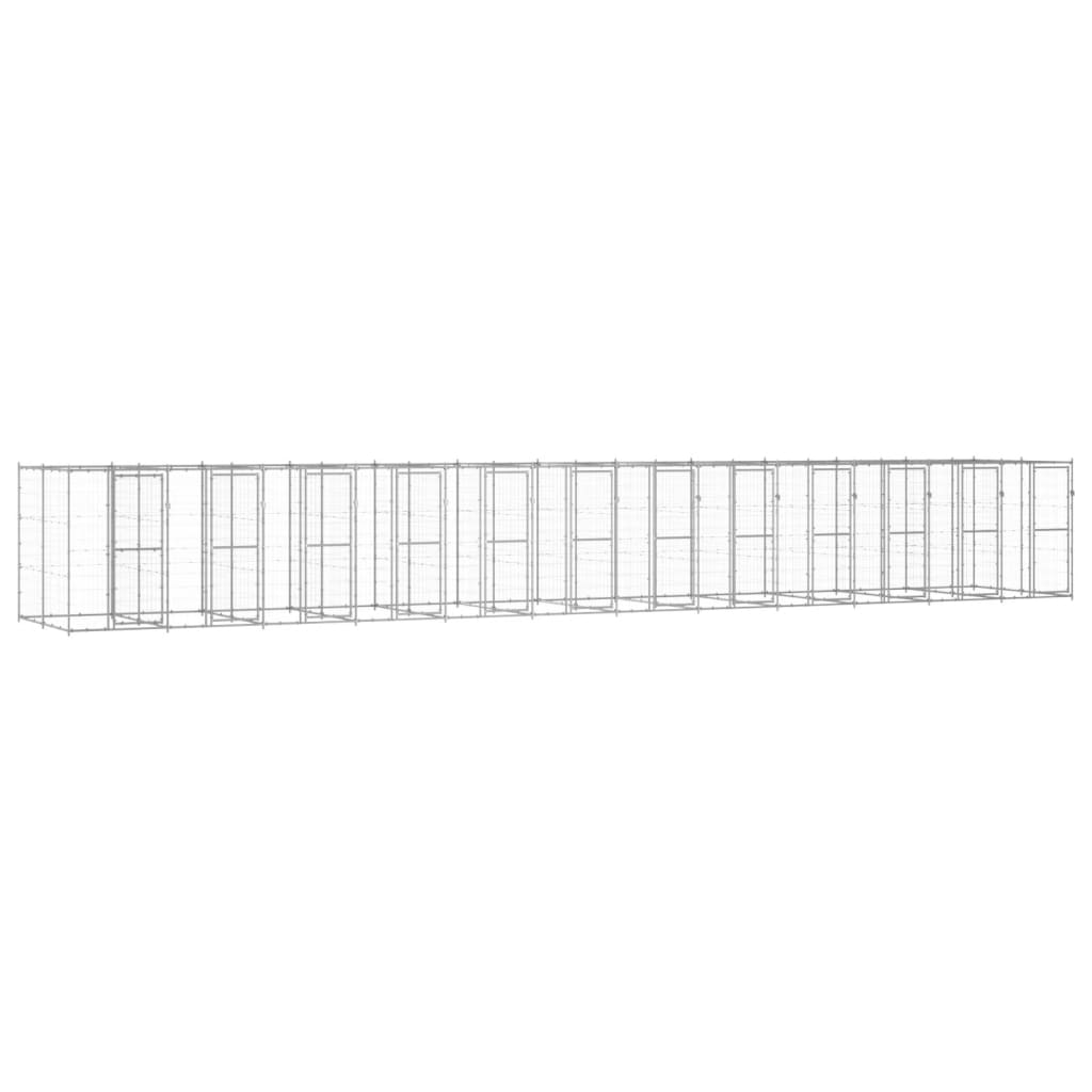vidaXL Outdoor-Hundezwinger Verzinkter Stahl 29,04 m²