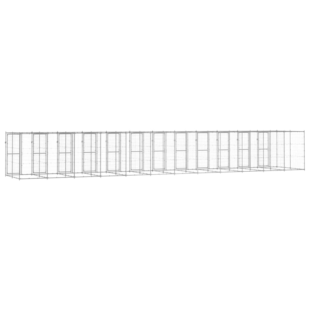 vidaXL Outdoor-Hundezwinger Verzinkter Stahl 29,04 m²
