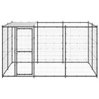 vidaXL Outdoor-Hundezwinger mit Überdachung Stahl 7,26 m²