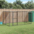 vidaXL Outdoor-Hundezwinger mit Überdachung Stahl 7,26 m²