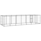 vidaXL Outdoor-Hundezwinger mit Überdachung Stahl 16,94 m²