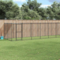 vidaXL Outdoor-Hundezwinger mit Überdachung Stahl 16,94 m²