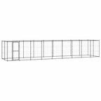 vidaXL Outdoor-Hundezwinger mit Überdachung Stahl 21,78 m²