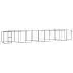 vidaXL Outdoor-Hundezwinger mit Überdachung Stahl 26,62 m²