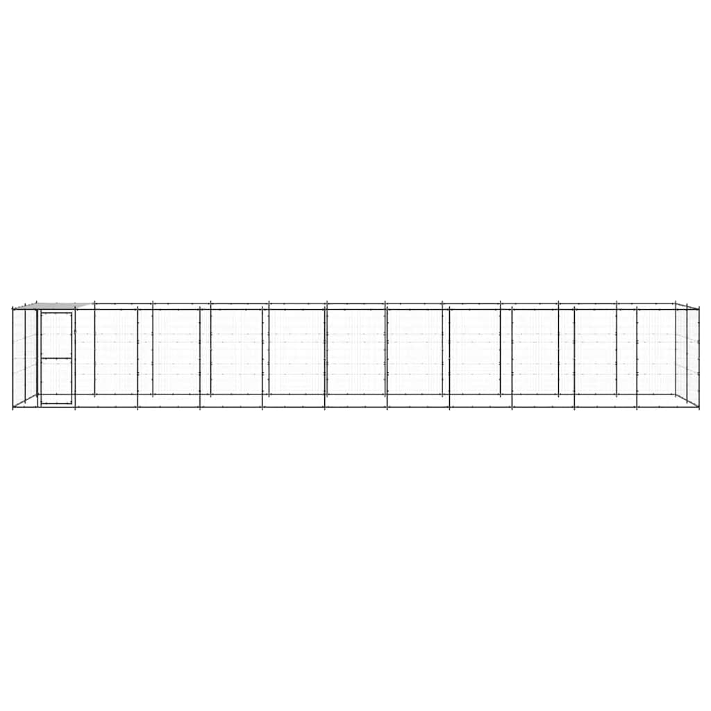 vidaXL Outdoor-Hundezwinger mit Überdachung Stahl 26,62 m²
