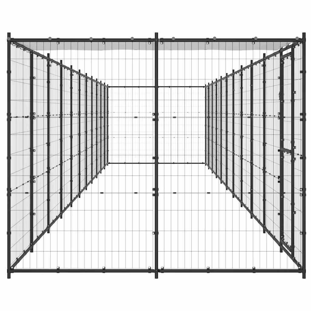 vidaXL Outdoor-Hundezwinger mit Überdachung Stahl 26,62 m²