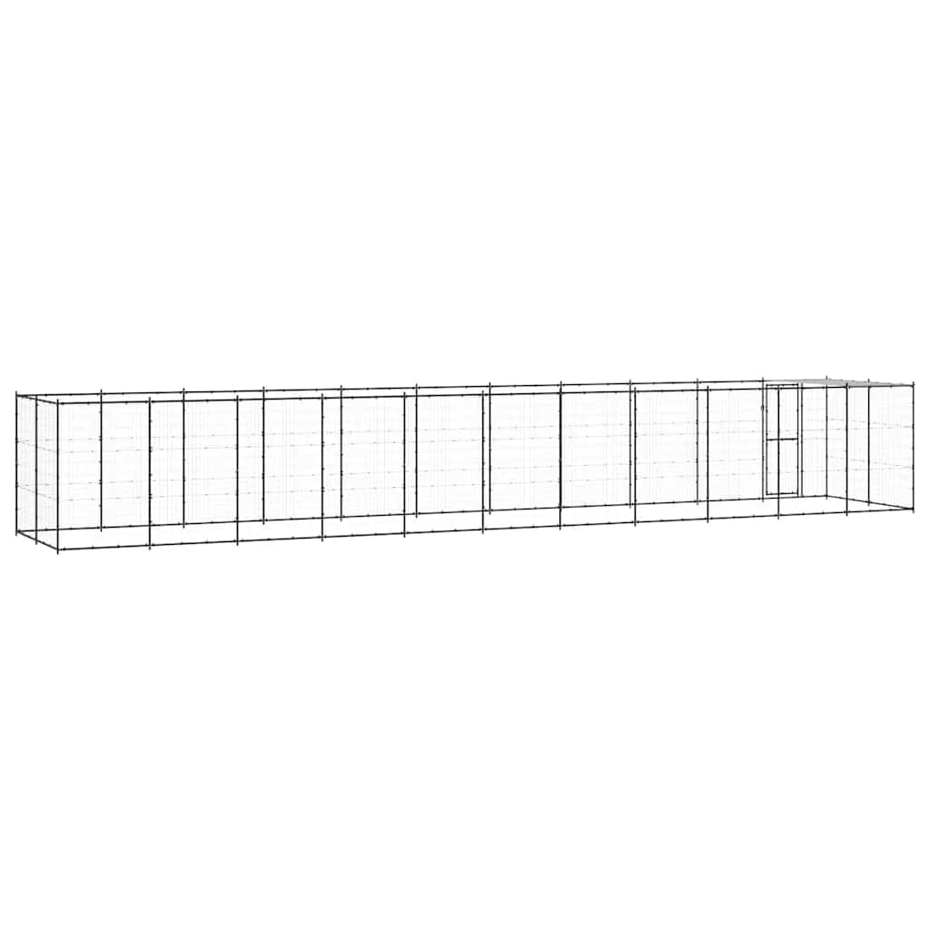 vidaXL Outdoor-Hundezwinger mit Überdachung Stahl 26,62 m²