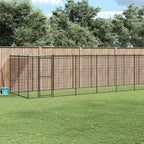 vidaXL Outdoor-Hundezwinger mit Überdachung Stahl 26,62 m²