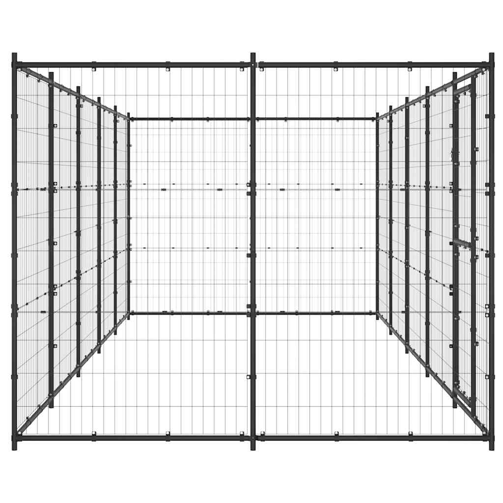 vidaXL Outdoor-Hundezwinger Stahl 12,1 m²
