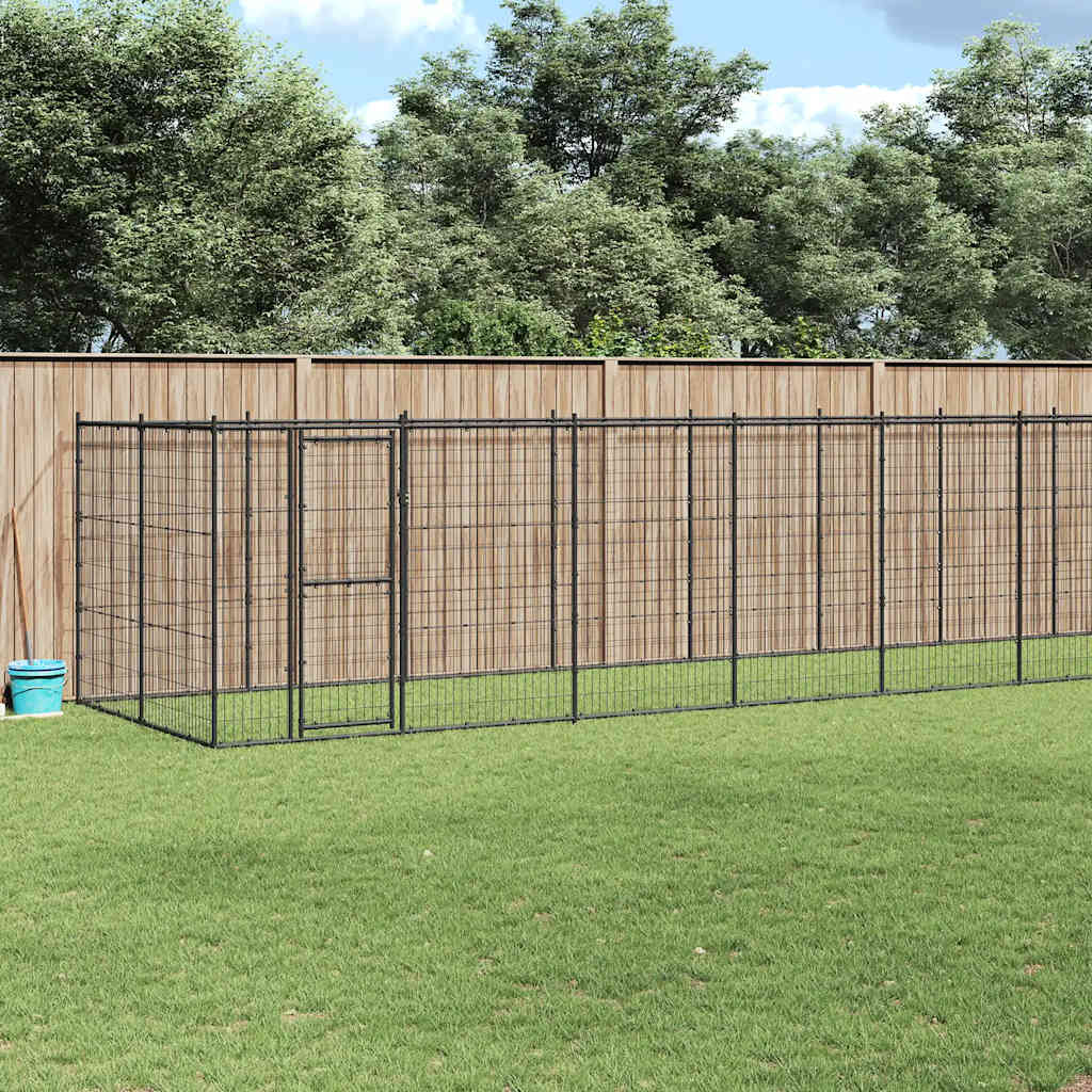vidaXL Outdoor-Hundezwinger Stahl 16,94 m²