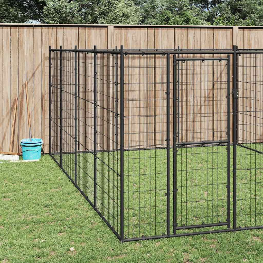 vidaXL Outdoor-Hundezwinger Stahl 14,52 m²
