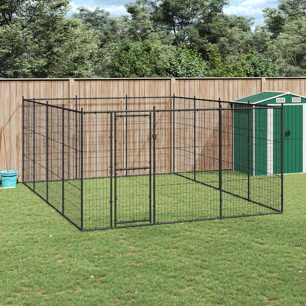 vidaXL Outdoor-Hundezwinger Stahl 14,52 m²