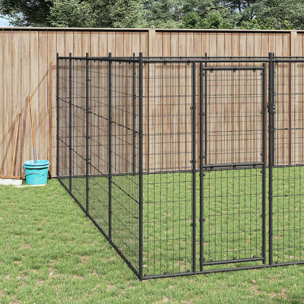 vidaXL Outdoor-Hundezwinger Stahl 24,2 m²