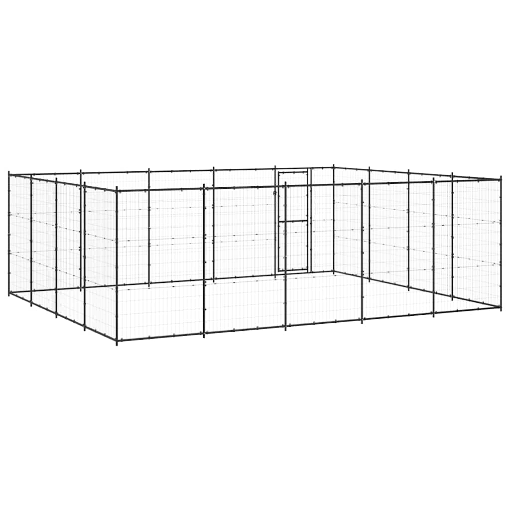 vidaXL Outdoor-Hundezwinger Stahl 24,2 m²