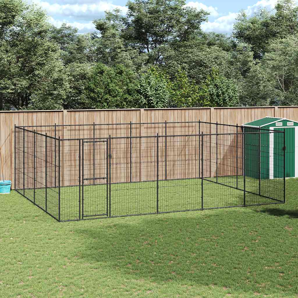 vidaXL Outdoor-Hundezwinger Stahl 24,2 m²
