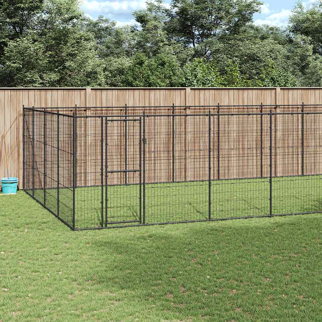 vidaXL Outdoor-Hundezwinger Stahl 33,88 m²