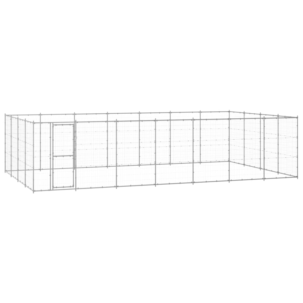 vidaXL Outdoor-Hundezwinger Verzinkter Stahl 33,88 m²