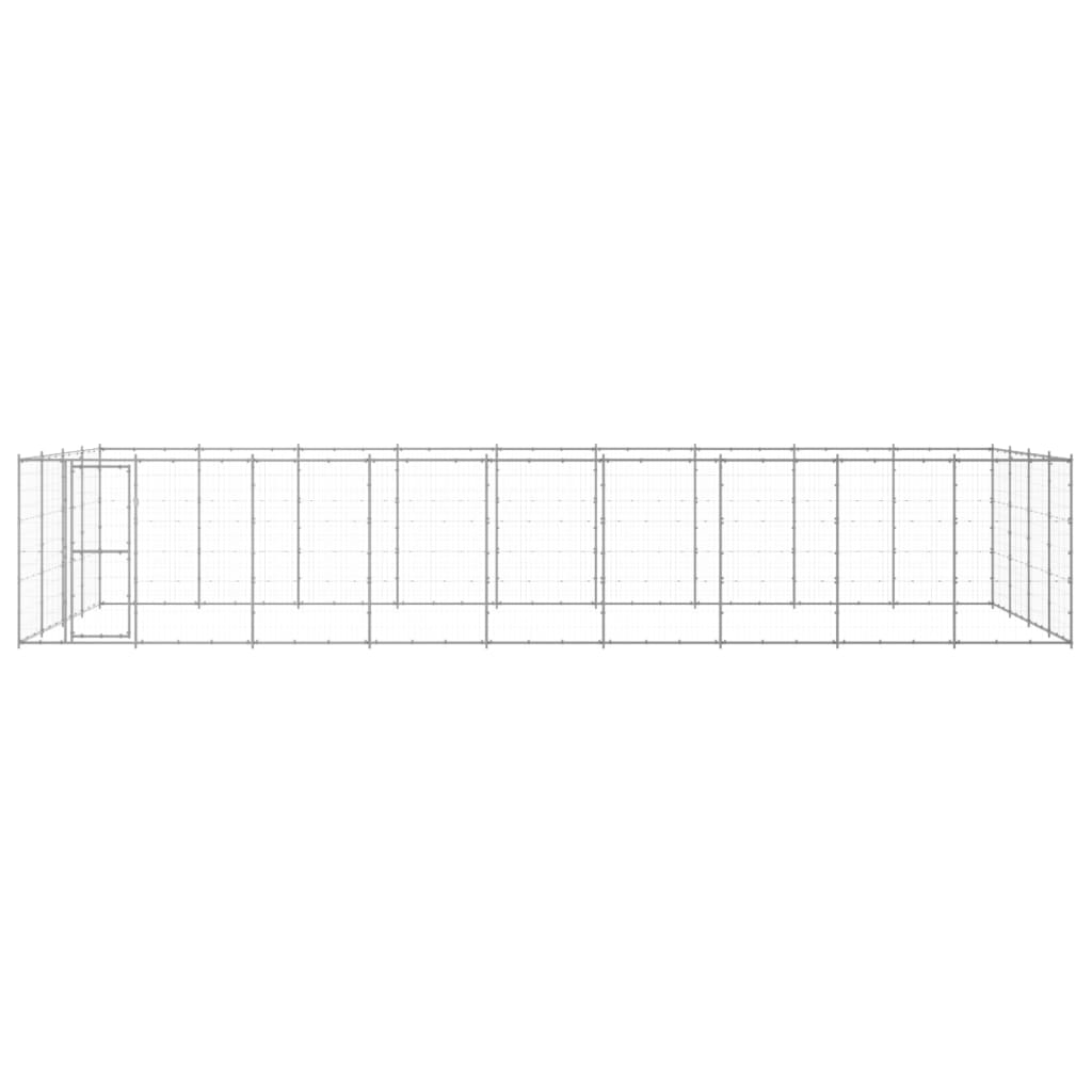 vidaXL Outdoor-Hundezwinger Verzinkter Stahl 43,56 m²