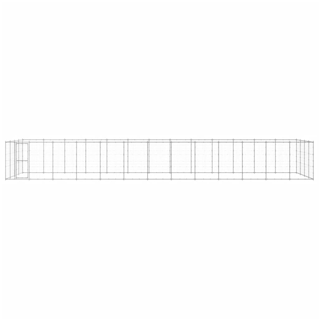 vidaXL Outdoor-Hundezwinger Verzinkter Stahl 53,24 m²