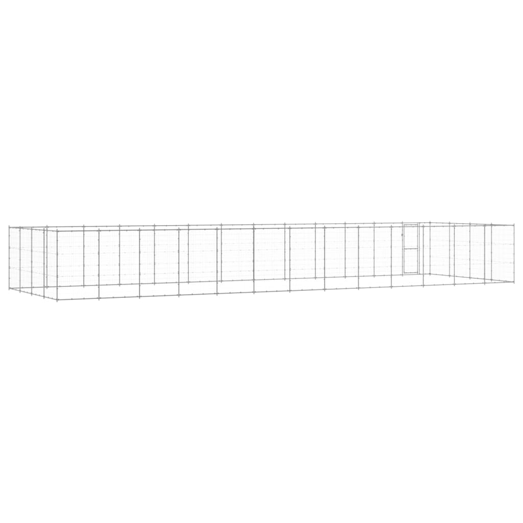 vidaXL Outdoor-Hundezwinger Verzinkter Stahl 53,24 m²