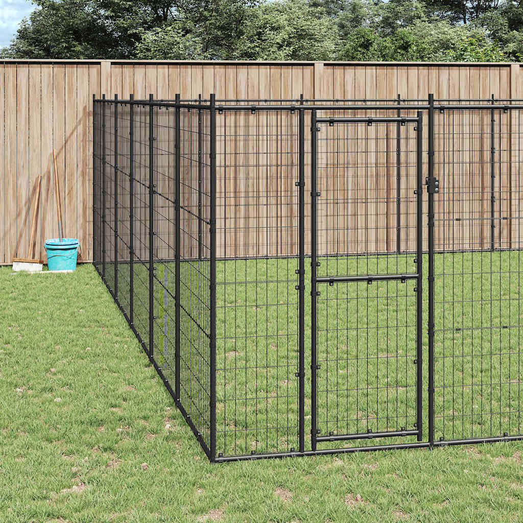 vidaXL Outdoor-Hundezwinger Stahl 36,3 m²