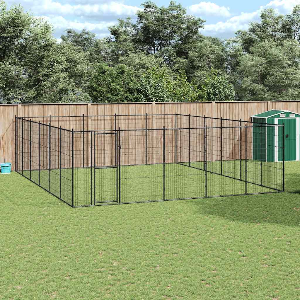 vidaXL Outdoor-Hundezwinger Stahl 36,3 m²