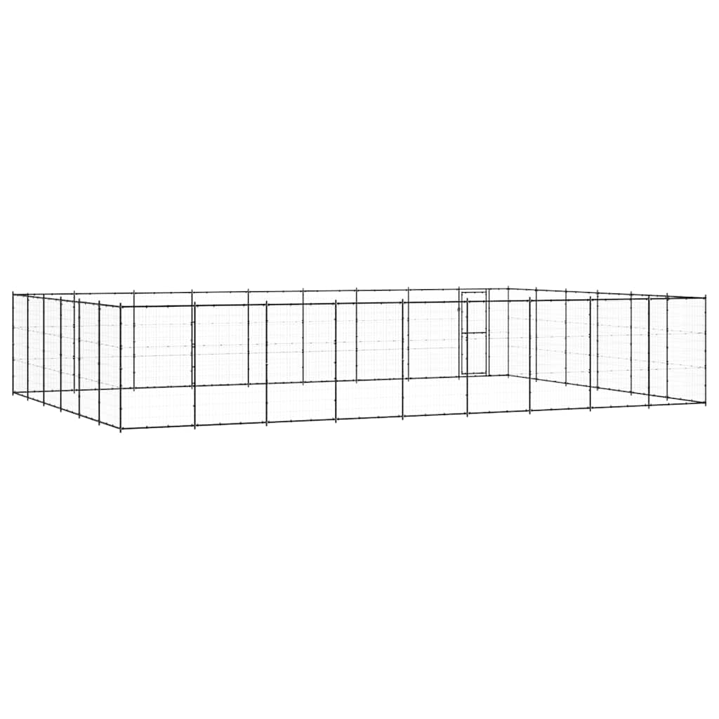 vidaXL Outdoor-Hundezwinger Stahl 65,34 m²