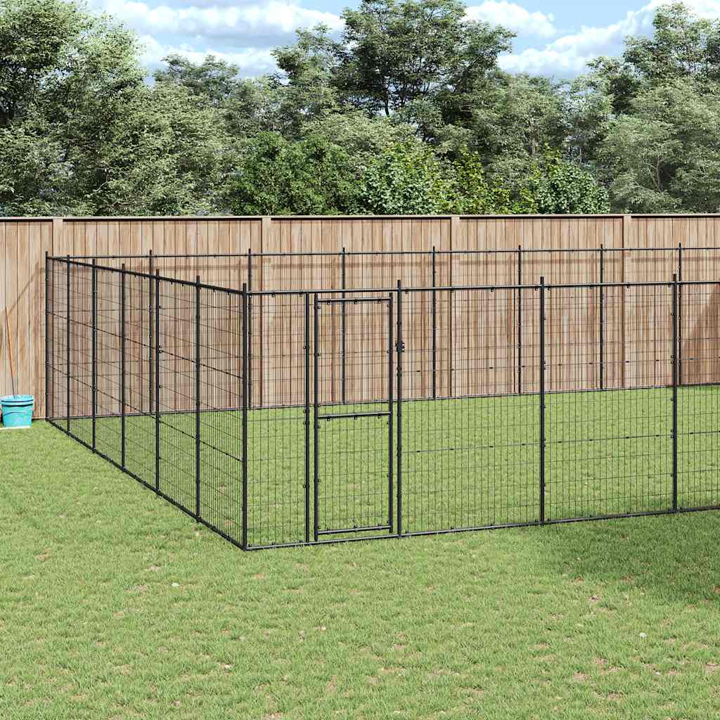 vidaXL Outdoor-Hundezwinger Stahl 65,34 m²