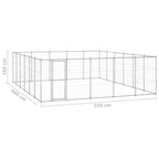 vidaXL Outdoor-Hundezwinger Verzinkter Stahl 36,3 m²