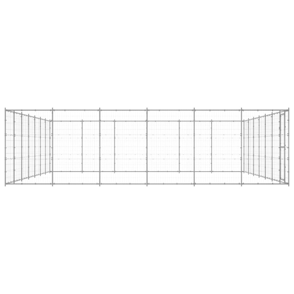 vidaXL Outdoor-Hundezwinger Verzinkter Stahl 50,82 m²