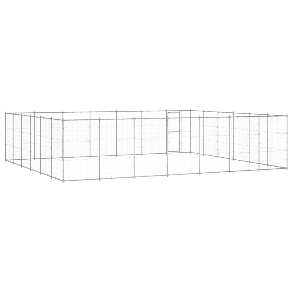 vidaXL Outdoor-Hundezwinger Verzinkter Stahl 50,82 m²