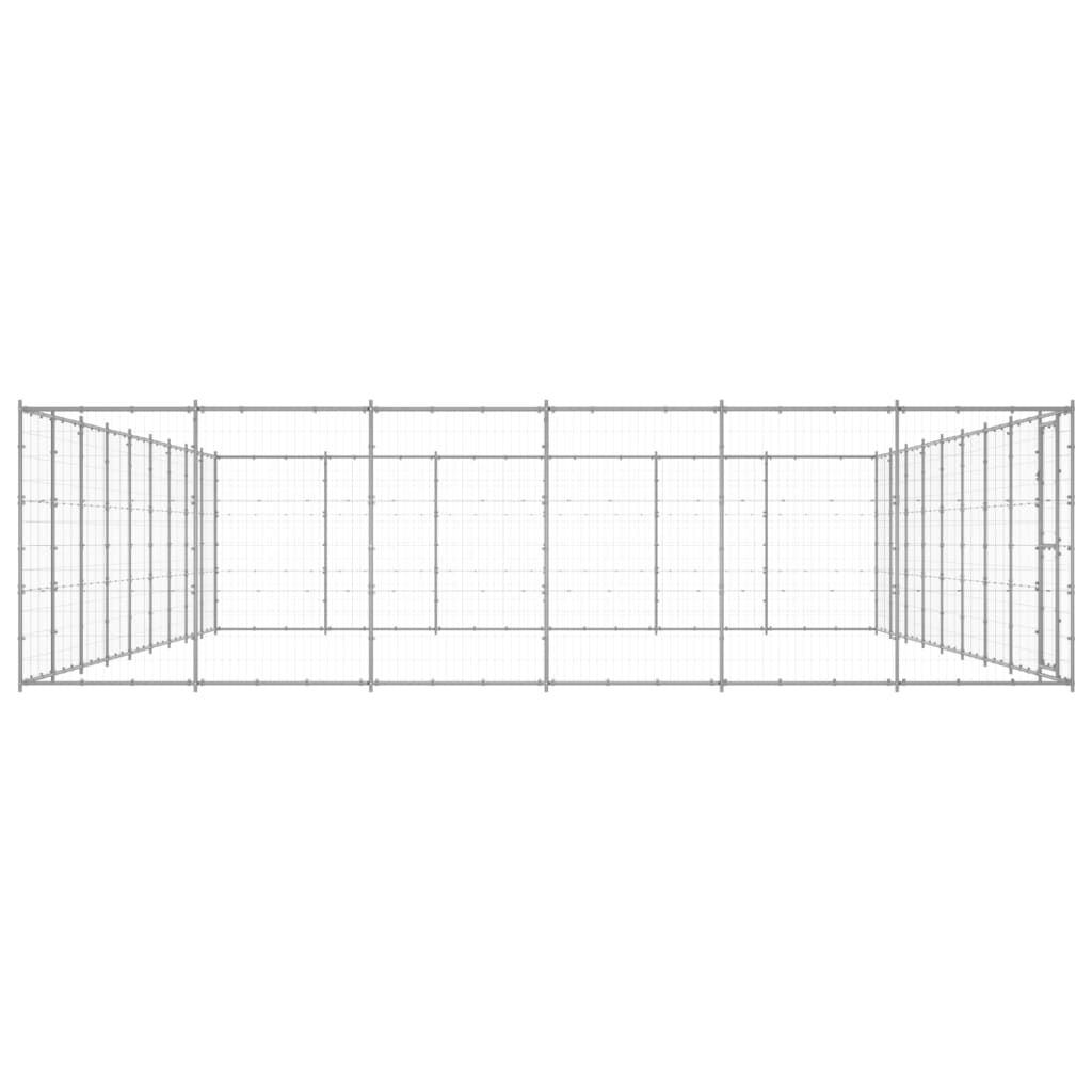 vidaXL Outdoor-Hundezwinger Verzinkter Stahl 65,34 m²