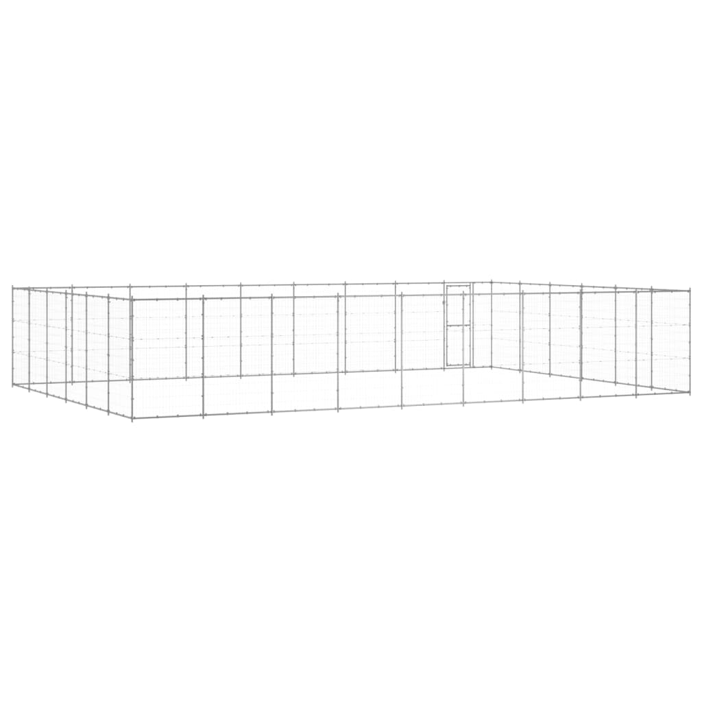 vidaXL Outdoor-Hundezwinger Verzinkter Stahl 65,34 m²