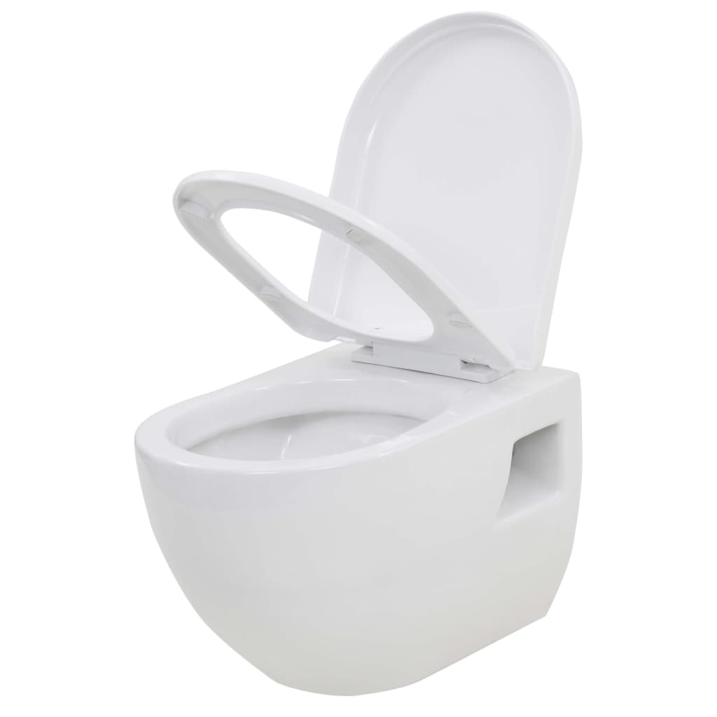 vidaXL Hänge-Toilette mit Unterputzspülkasten Keramik